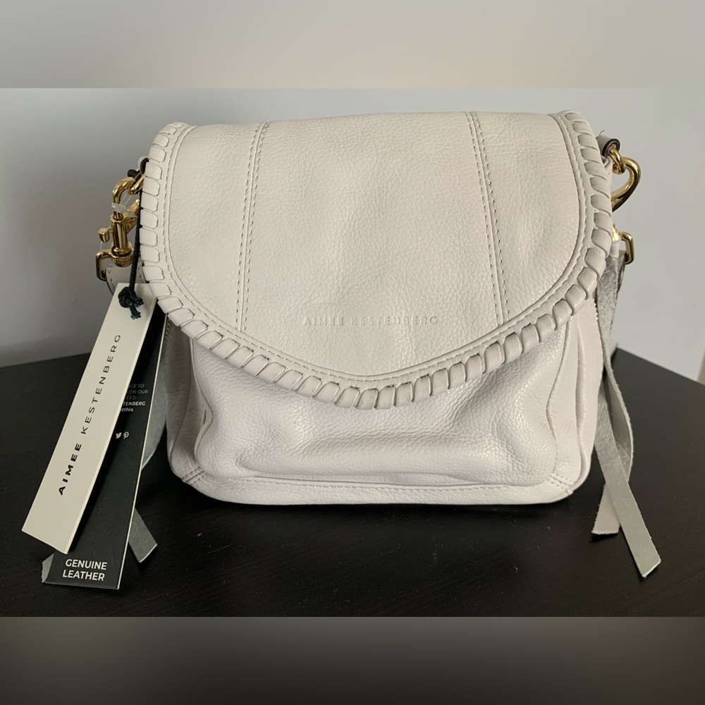 Aimee Kestenberg, Leather, “All for Love” mini crossbody purse, in Cloud